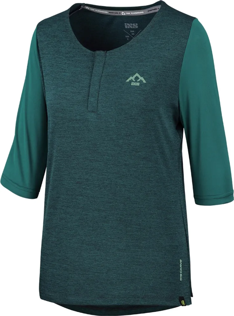 Carve X Women Henley Everglade Solid - T-shirt Femme Taille 38 M Vert