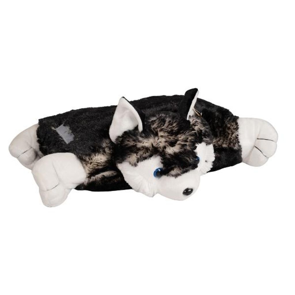2 in 1 großes Plüschtier Kissen Husky mit Klettverschluss Produktbild 