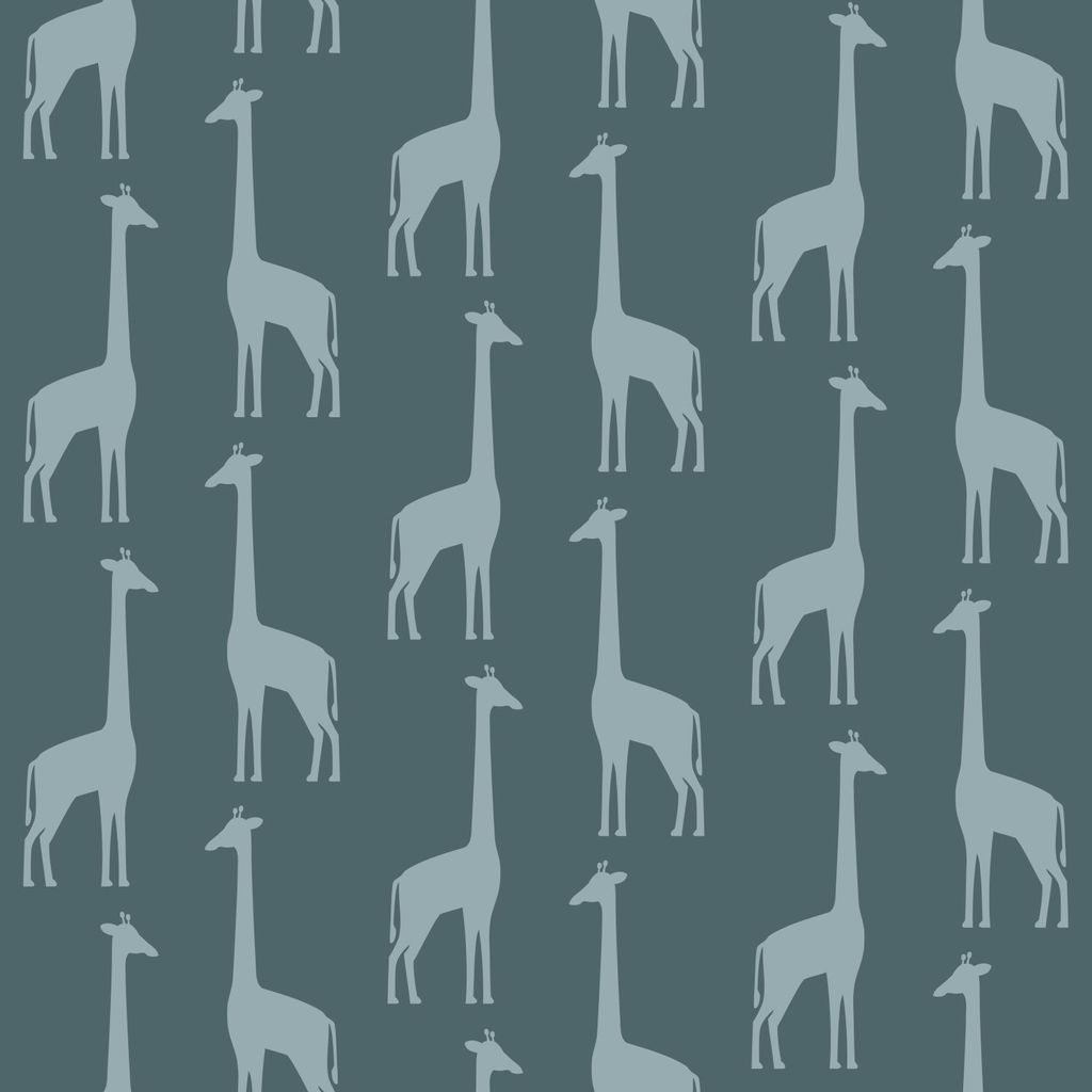 ESTAhome Tapete Giraffen Dunkelblau 53 cm x 10.05 m