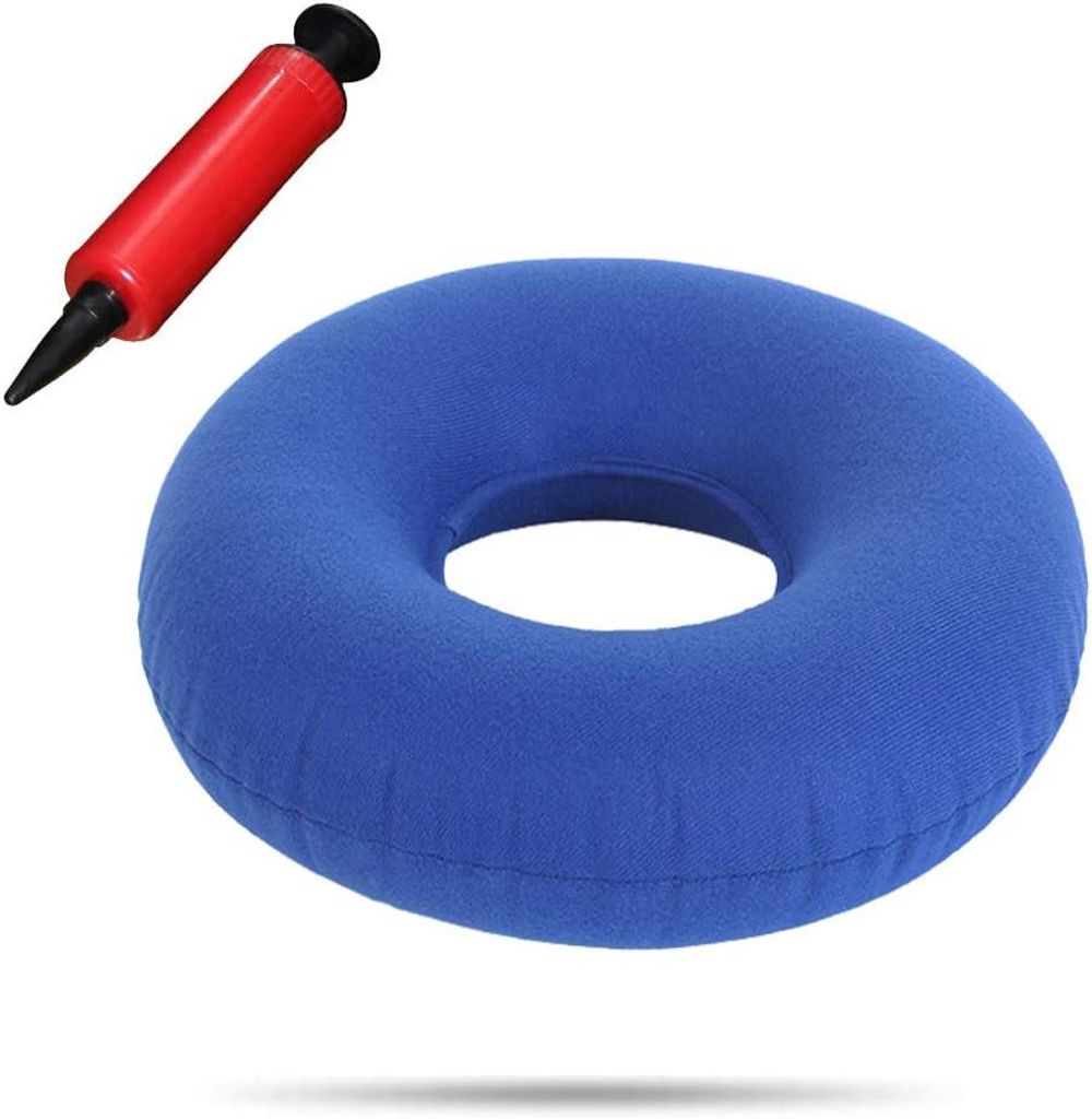 Aufblasbares Donut-Kissen zur Linderung von Steißbeinschmerzen, aufblasbares Sitzkissen 38 cm bei Hämorrhoiden, orthopädisches Hämorrhoidenkiss...