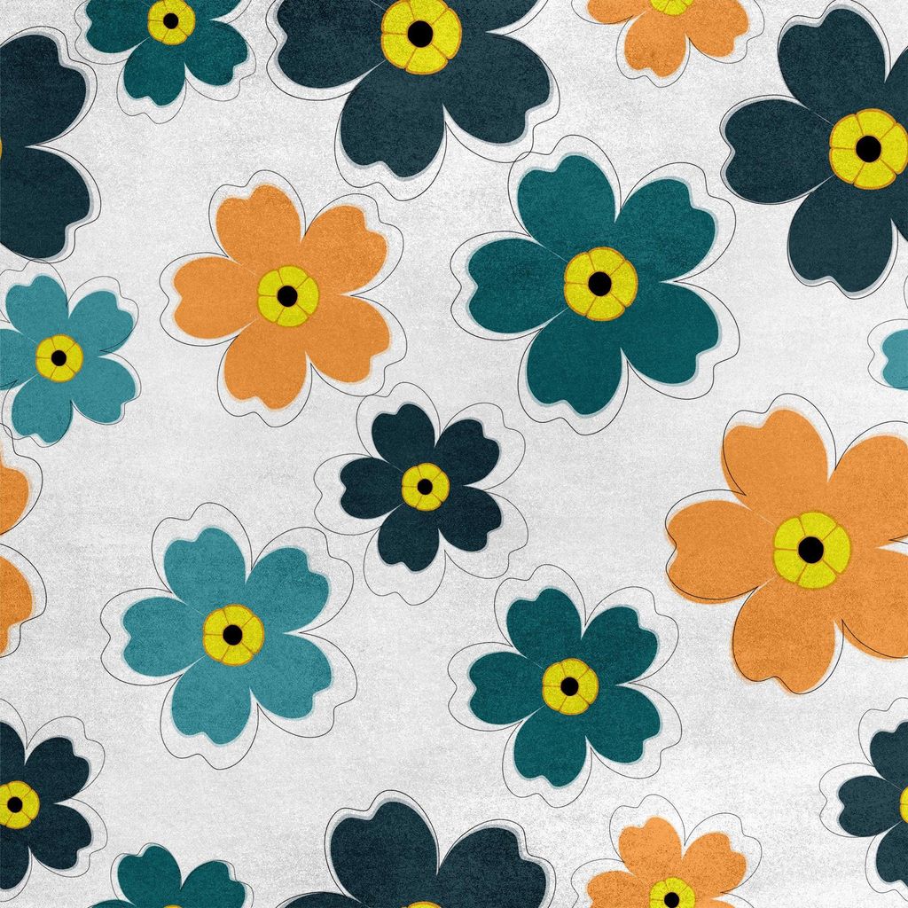 Royal Samt Stoff Polyester Zum Nähen - Motiv kleine bunte Blumen 2