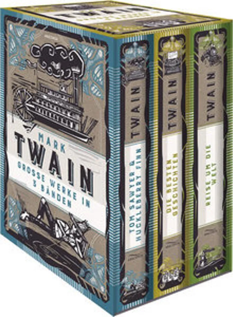 Mark Twain Trilogie Littéraire Coffret de Qualité pour protéger vos Livres