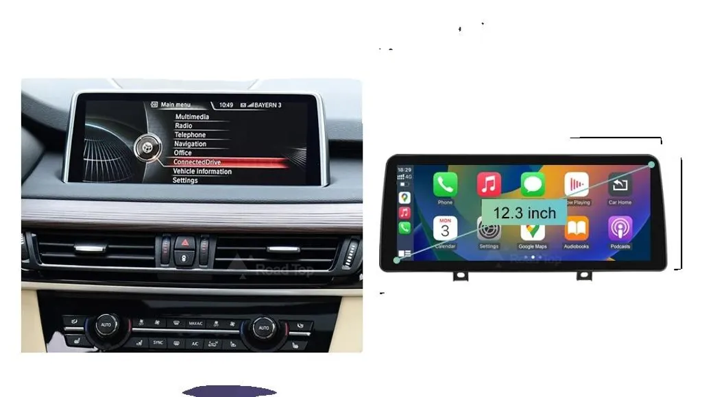 CarPlay sans fil sur grand écran tactile 12.3 pour BMW X5 X6 NBT