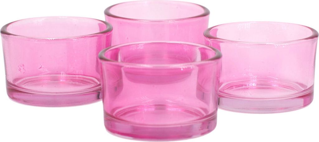 Teelichtgläser klein 51x33mm rosa 4er Set Produktbild 