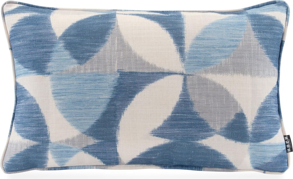 H.O.C.K. Marbella Outdoor + Indoor Wendekissen 50x30cm mit Keder col. 84 blau beige in&out