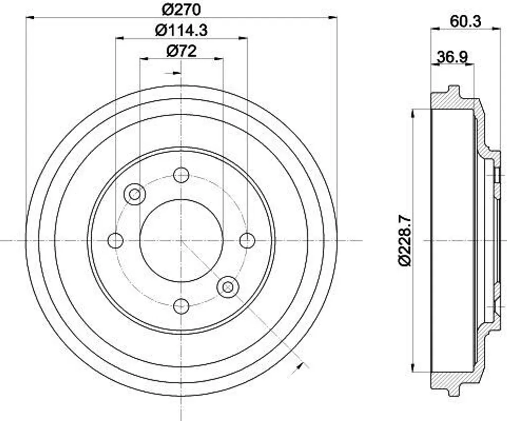 Tambour de Frein Arrière pour Carens II - Pièce de Rechange Qualité OE