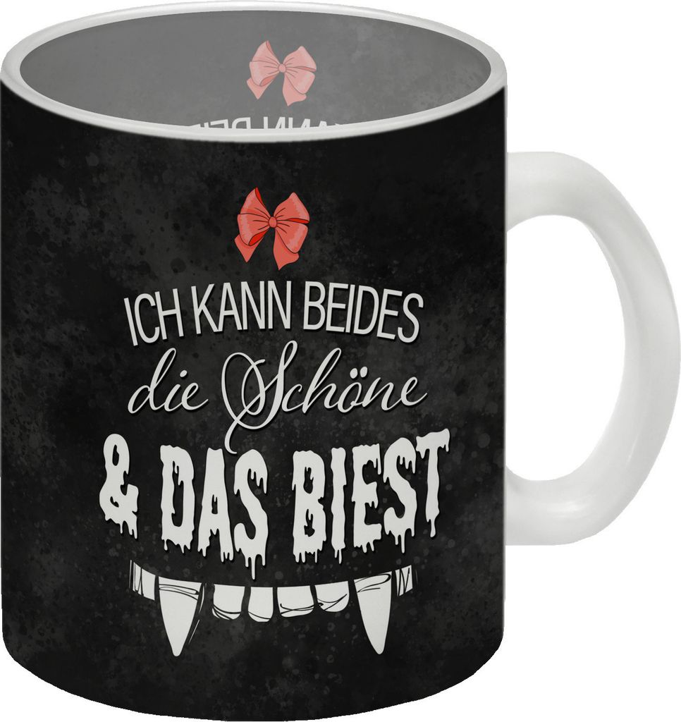 Ich kann beides: die Schöne und das Biest Glas Tasse