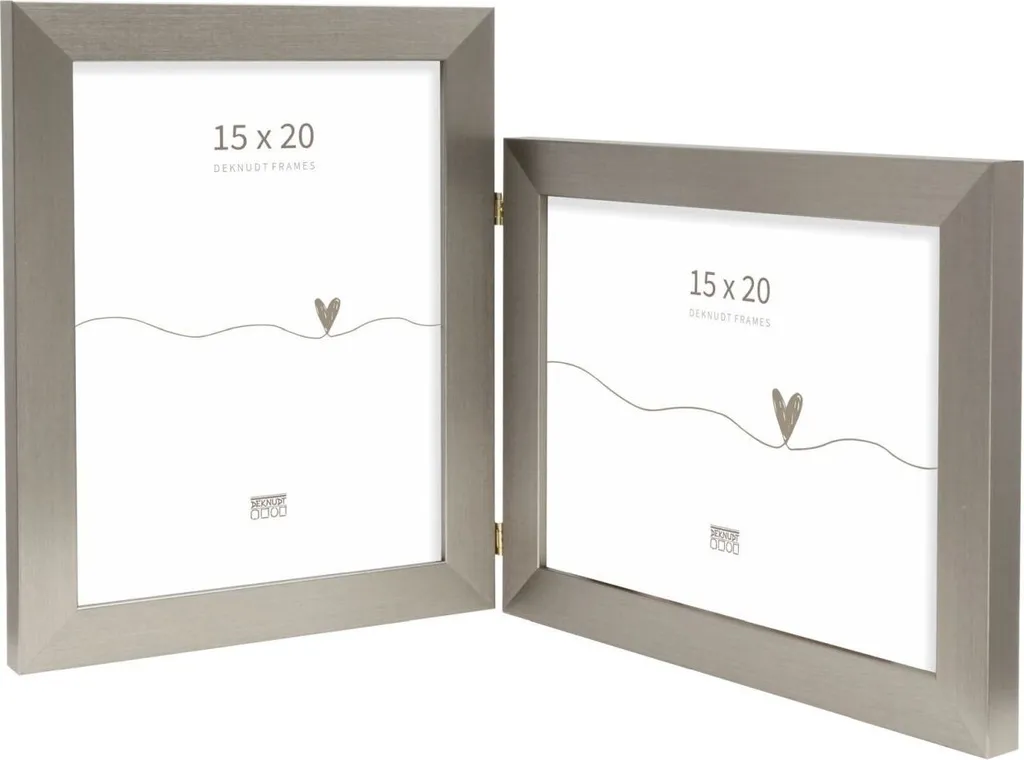 Deknudt S41VD1 Doppia cornice in plastica argento 15x20 cm per 2 foto