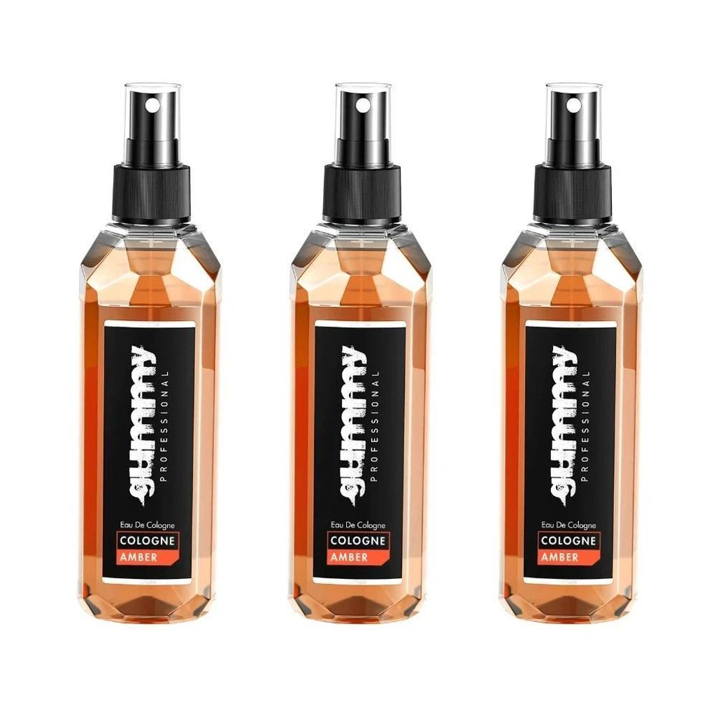 3X Gummy Eau De Cologne Amber 400ml Barber Aftershave Spray Produktbild 