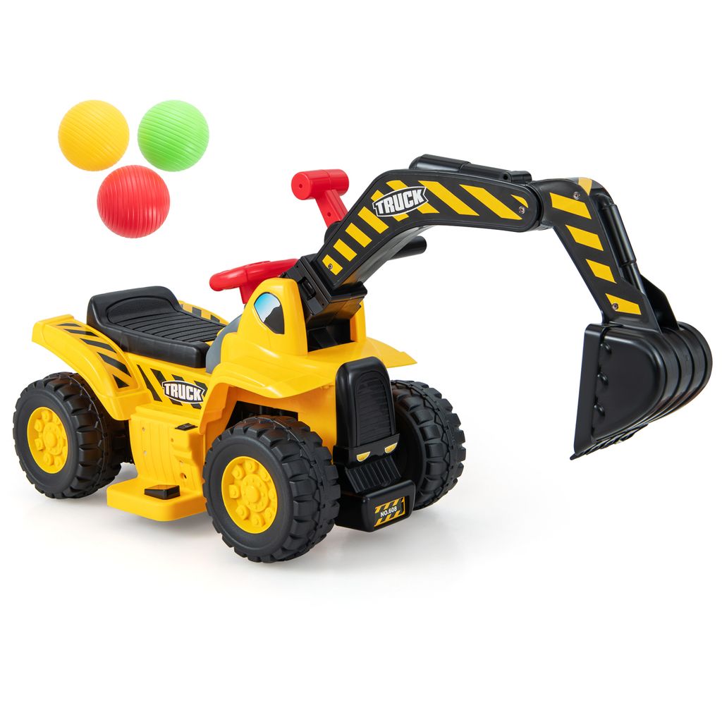 COSTWAY 6V escavatore da seduti, auto elettrica per bambini Immagine del prodotto 