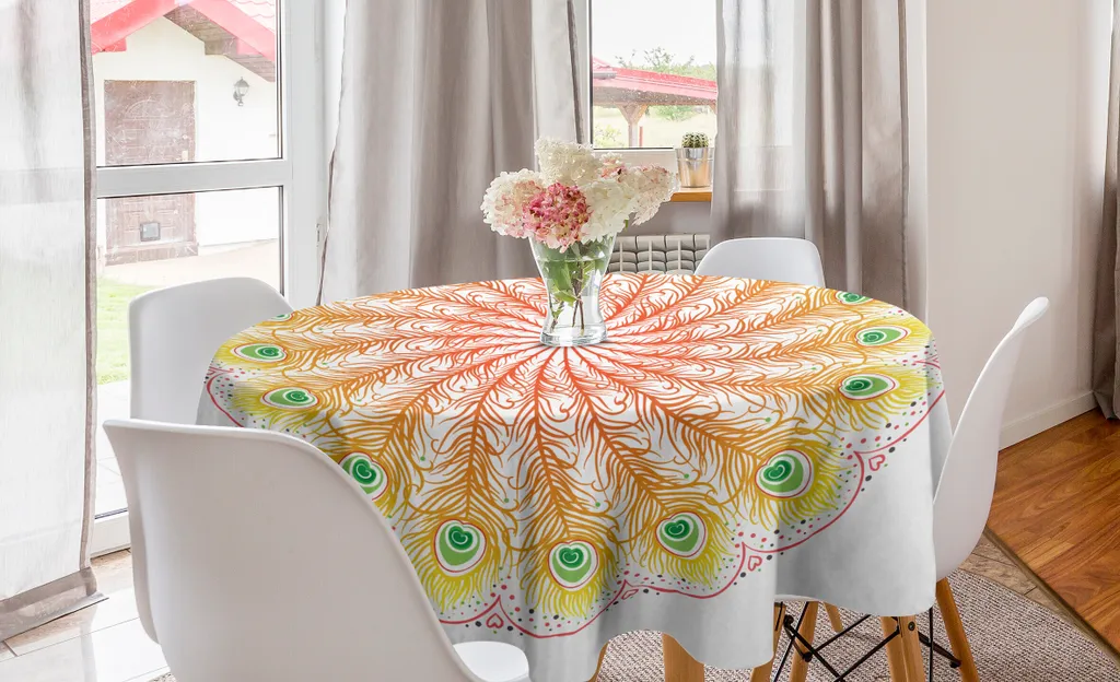 Decorazione Tavola Mandala Pavone: Tovaglia Circolare 150 cm ABAKUHAUS