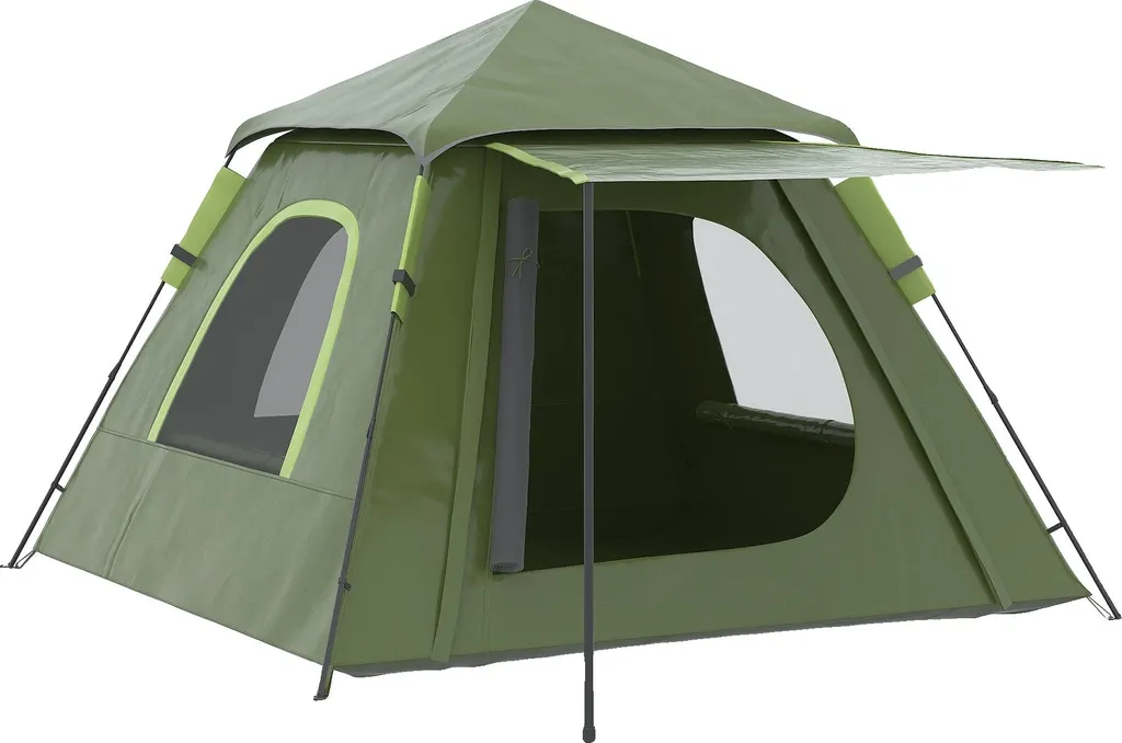 Tente de camping automatique 2 places tente instantanée 210x210cm vert