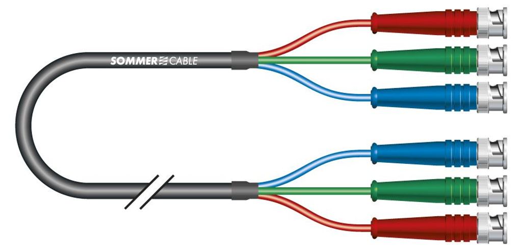 Video-Multicore Transit Mini Flex, 3 x 0,08 mm² | BNC / BNC, HICON | 0,75m