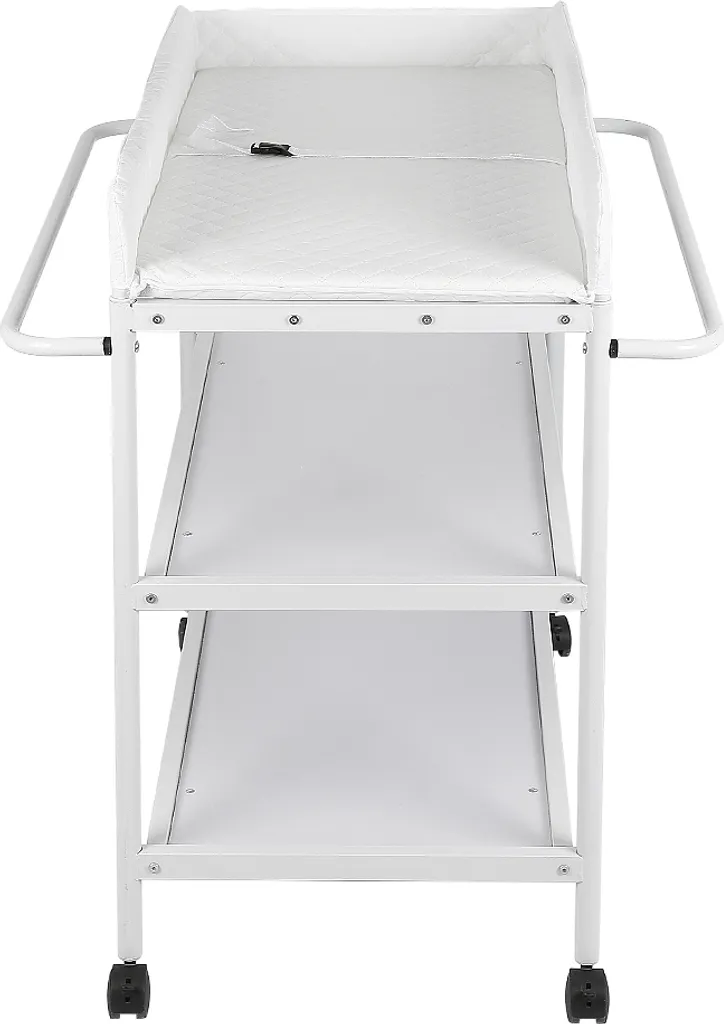 Table à langer mobile avec auge de soins et ceinture sécurité blanche - 5