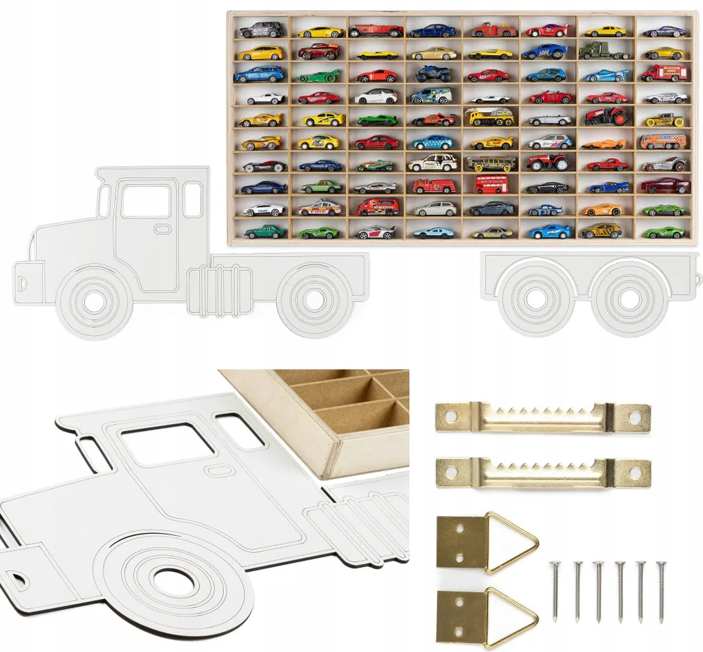 Organiseur Mural pour Voitures Matchbox - Rangement Bois Spécial Hit