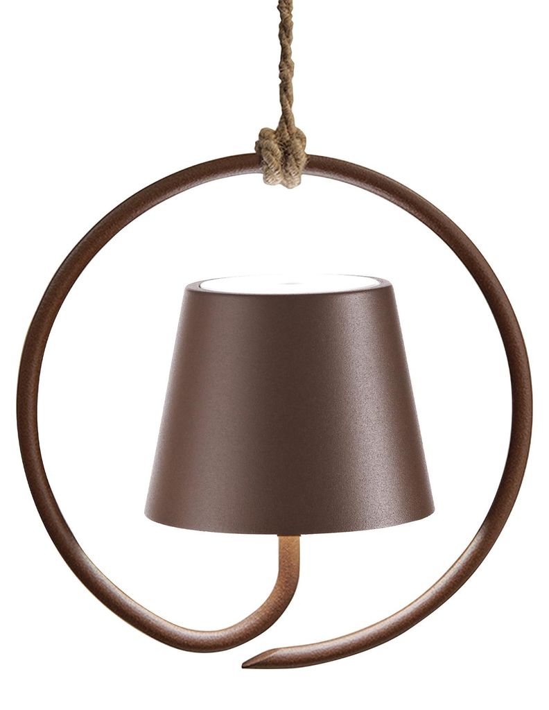Poldina Corten LED-Pendelleuchte, wiederaufladbar und Produktbild 