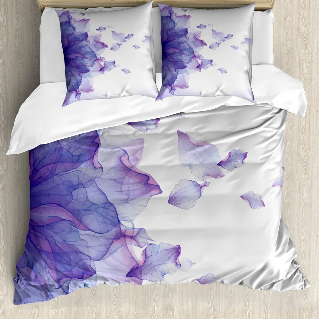 Copripiumino ABAKUHAUS Blume Astratto Moderno Viola Rosa Antiacaro 155x220