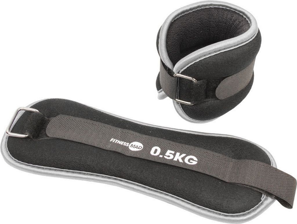 Fitness Mad - Gewicht für Handgelenk und Knöchel (2er-Pack) MQ180 (2 kg) (Schwarz)