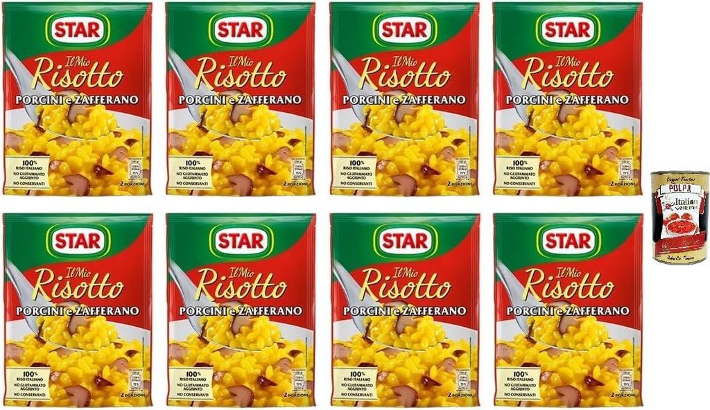 Star Il Mio Risotto Funghi Porcini e Zafferano - Cremiges Reis mit Steinpilze und Safran 100% italienisch Fertiggerichte Frischesparbeutel 8x 175g ...