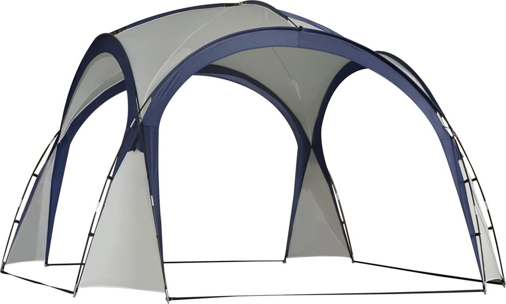 Festzelt 3,5x3,5 m, Cremeweiß+Blau, Sonnenschutz, wetterfest
