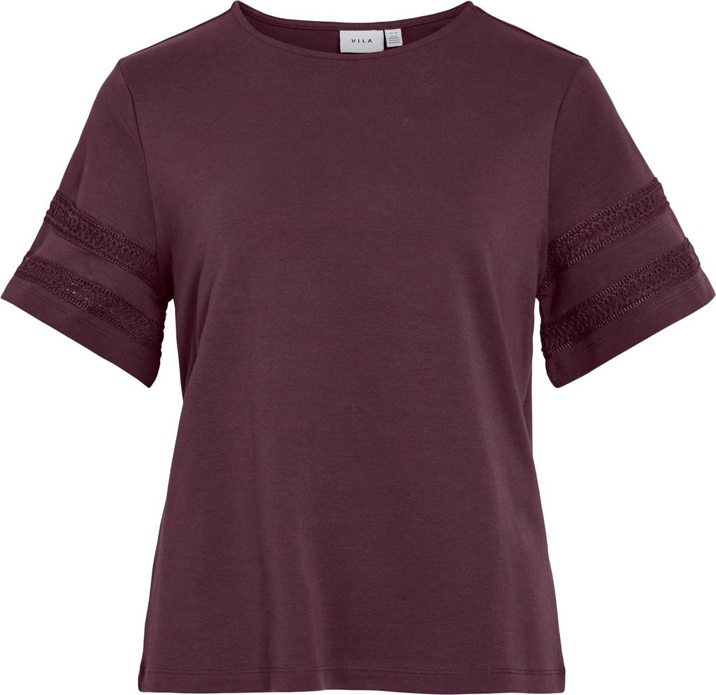 VILA T-Shirt mit Häkelspitze aus Baumwolle Größe: S