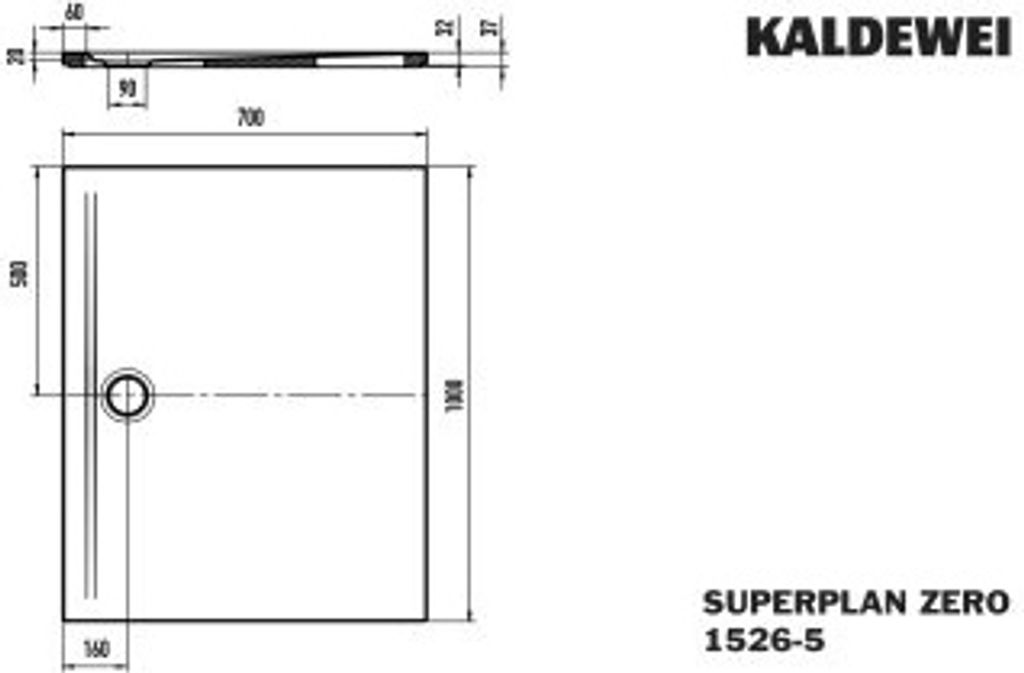KALDEWEI SUPERPLAN ZERO 1526-5, Duschwanne mit Wannenträger extraflach, 100x70cm, 352647982666