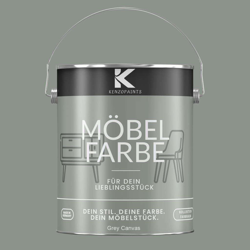 Kenzopaints 2,5Liter Möbelfarbe Möbellack Buntlack Farbraum - Grey Canvas