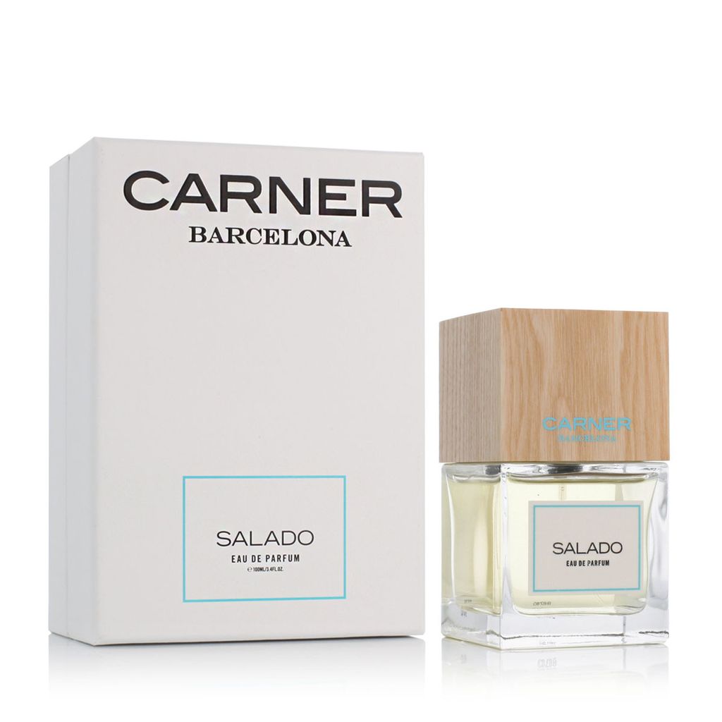 A perfume box and bottle are displayed against a white background.