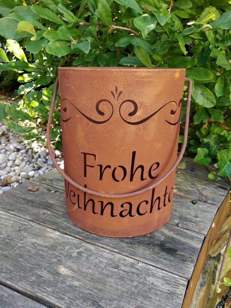 Edelrost Windlicht Frohe Weihnachten Edelrost Windlicht Frohe Weihnachten - 21 cm