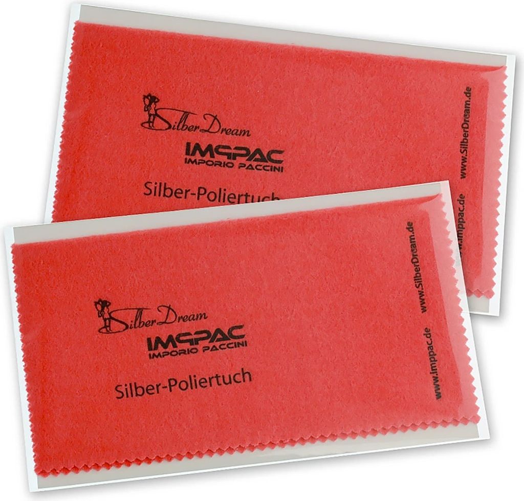 SilberDream je 15x16cm Reinigungstücher 2 Stück rot Imppac Poliertuch ZAP137R2