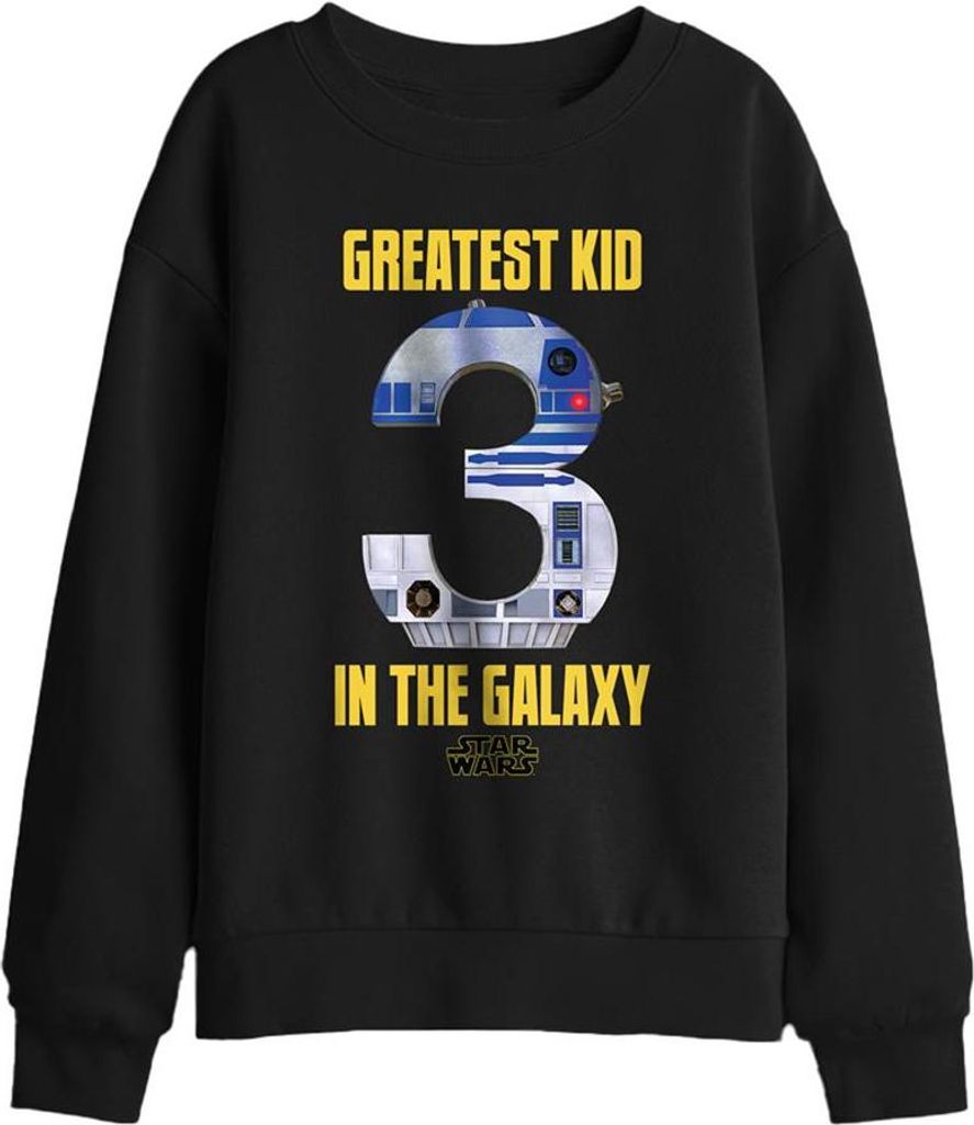 Star Wars - "Greatest Kid In The Galaxy" Sweatshirt für Kinder, 3 Geburtstag TV29931 (116) (Schwarz)