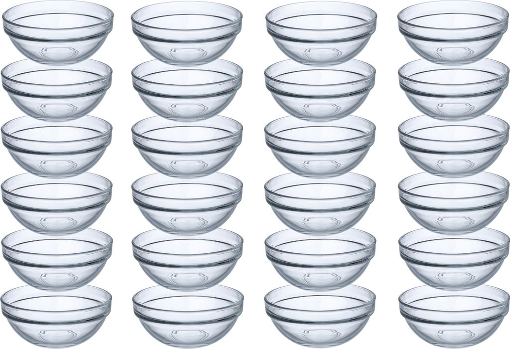 24x Schüsseln aus Glas Ø 9 cm Glasschälchen Dipschale Dessertschale Tapasschale