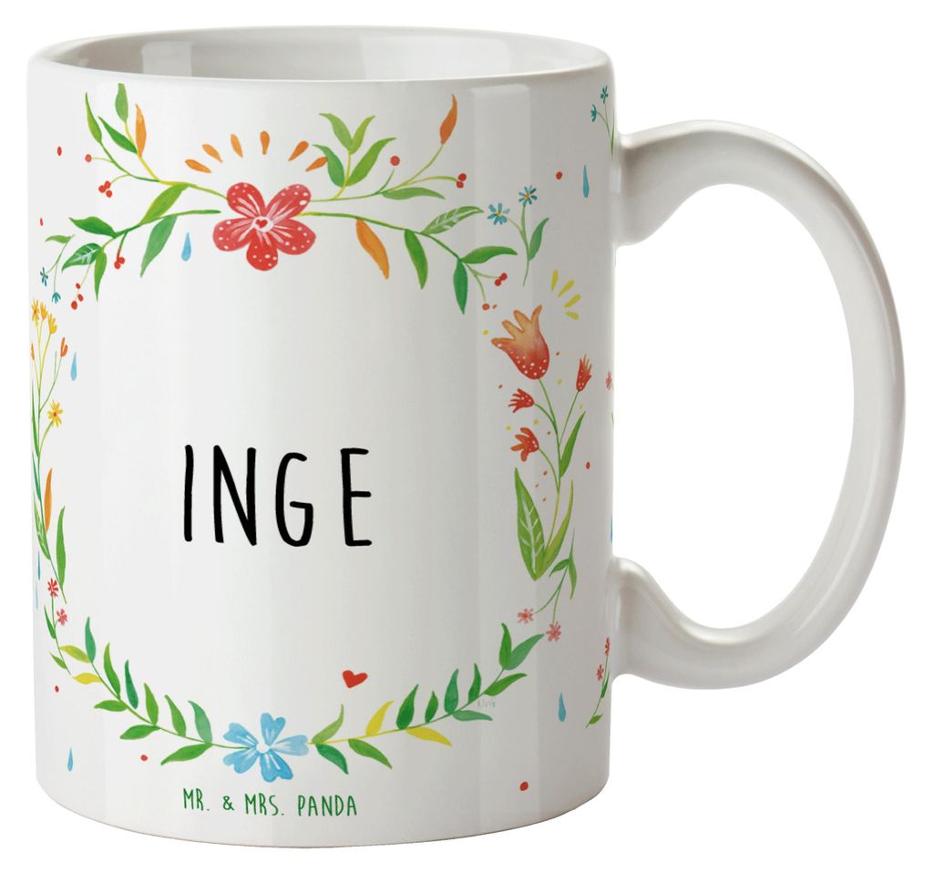 Mr. & Mrs. Panda Kaffeebecher Inge - Geschenk, Trinkbecher, Henkelpott, Kaffeetasse, keramik, Pott