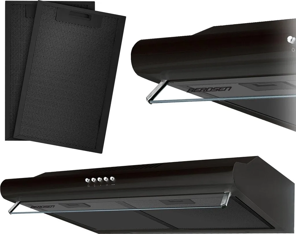 Hotte sous meuble Berdsen BE-10-A 50 cm noire avec éclairage LED puissant