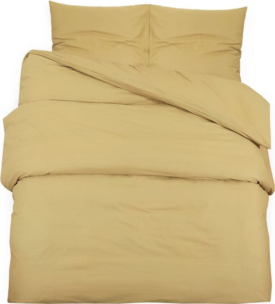 vidaXL Bettwäsche-Set Taupe 135x200 cm Baumwolle Produktbild 