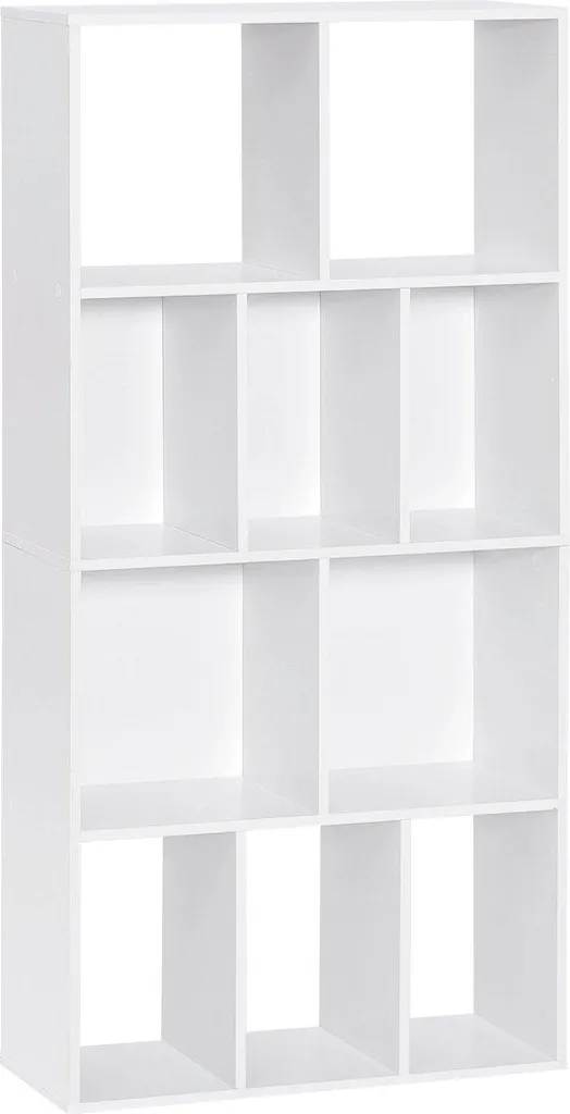 Étagère Bibliothèque 10 Compartiments en Bois Blanc MDF Style Moderne - 4