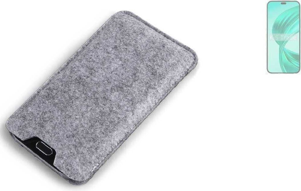 K-S-Trade Filz Handyhülle kompatibel mit Honor 90 Smart Schutzhülle Filztasche Filz Tasche Case Sleeve Handy Hülle Filzhülle grau