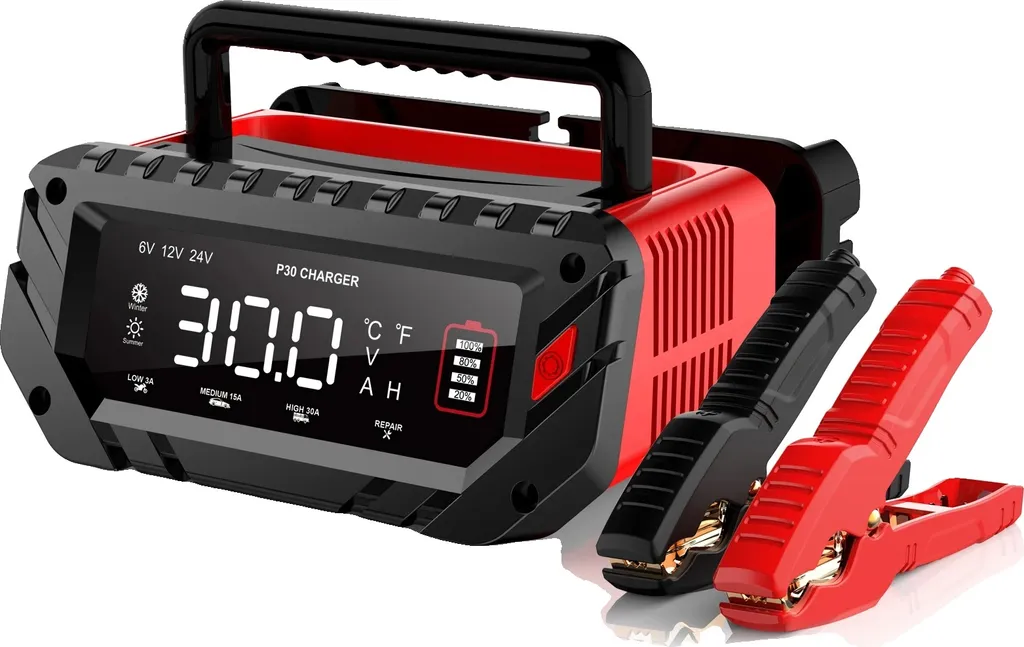 Chargeur intelligent 30A 6V/12V/24V avec puce de régulation automatique UE