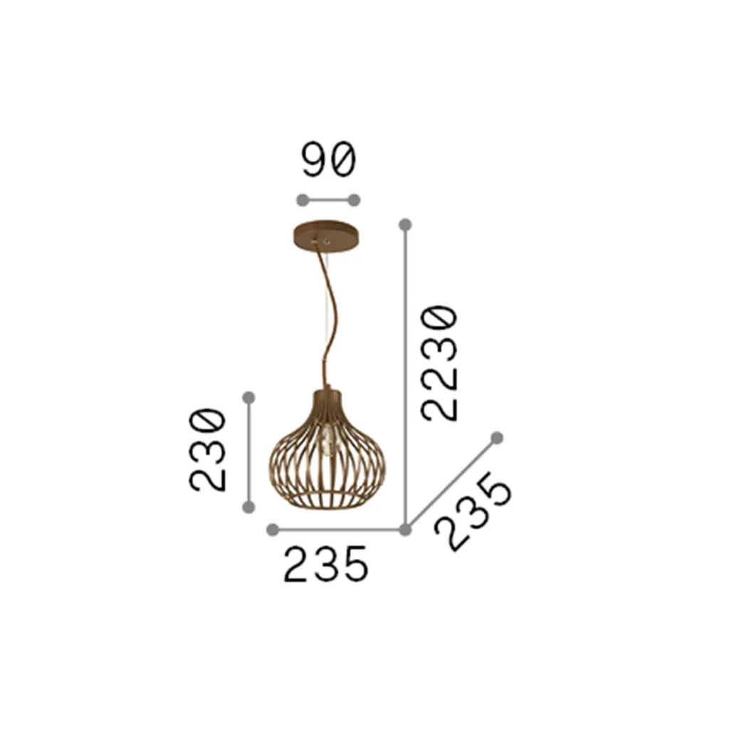 Petite Suspension Onion Marron Ø 23cm : Éclairage Sans Éblouissement