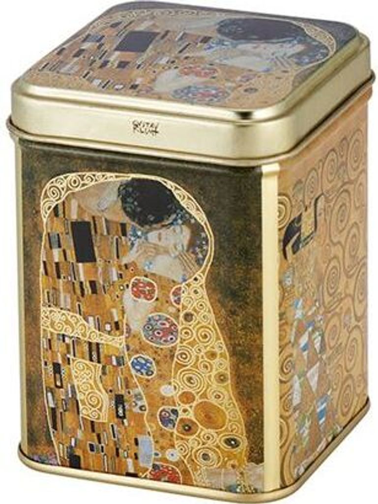 Dose "Klimt Kuss" 100g eckig, Stülpdeckel 98 x 65 x 65 mm Produktbild 