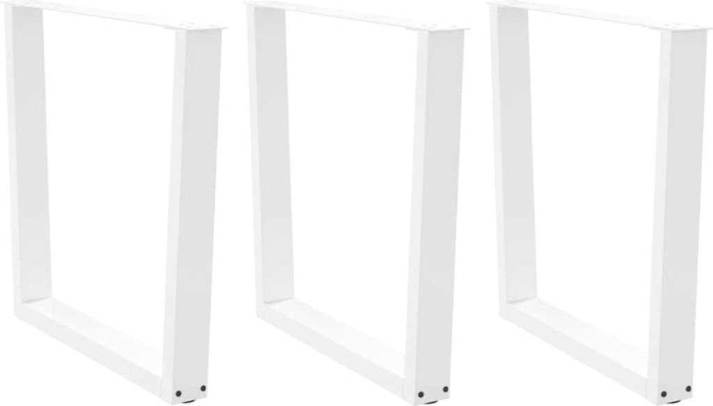 Esstisch Beine V-Form 3 Stück Weiß 80x(72-73,3) cm Stahl