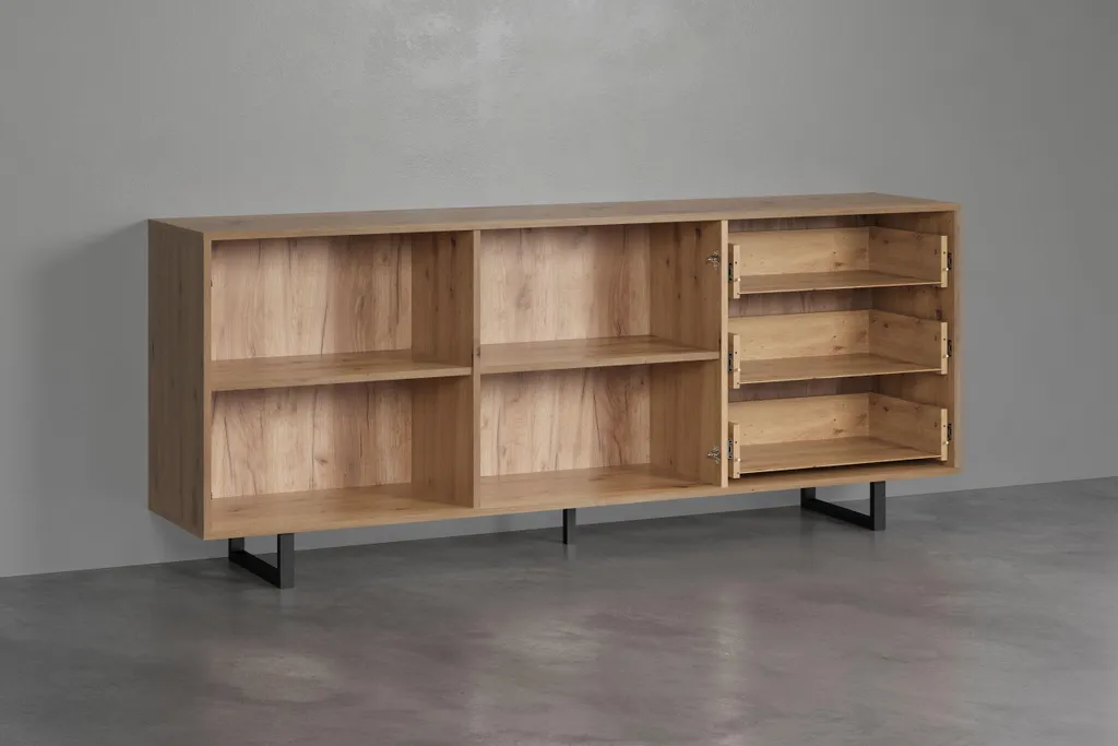 Meuble de Rangement Bibliothèque Chêne Sentra avec Étagères Ajustables