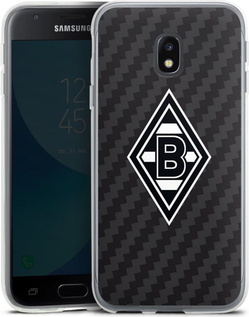 DeinDesign Handyhülle für Samsung Galaxy J3 Duos (2017) Silikon Hülle Case Smartphone Schutzhülle Borussia Mönchengladbach Carbon Gladbach
