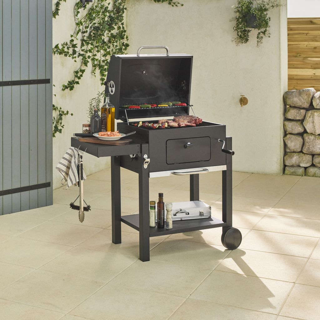 Grill na węgiel drzewny Centaurus, stal emaliowana, wózek Zdjęcie produktu 7