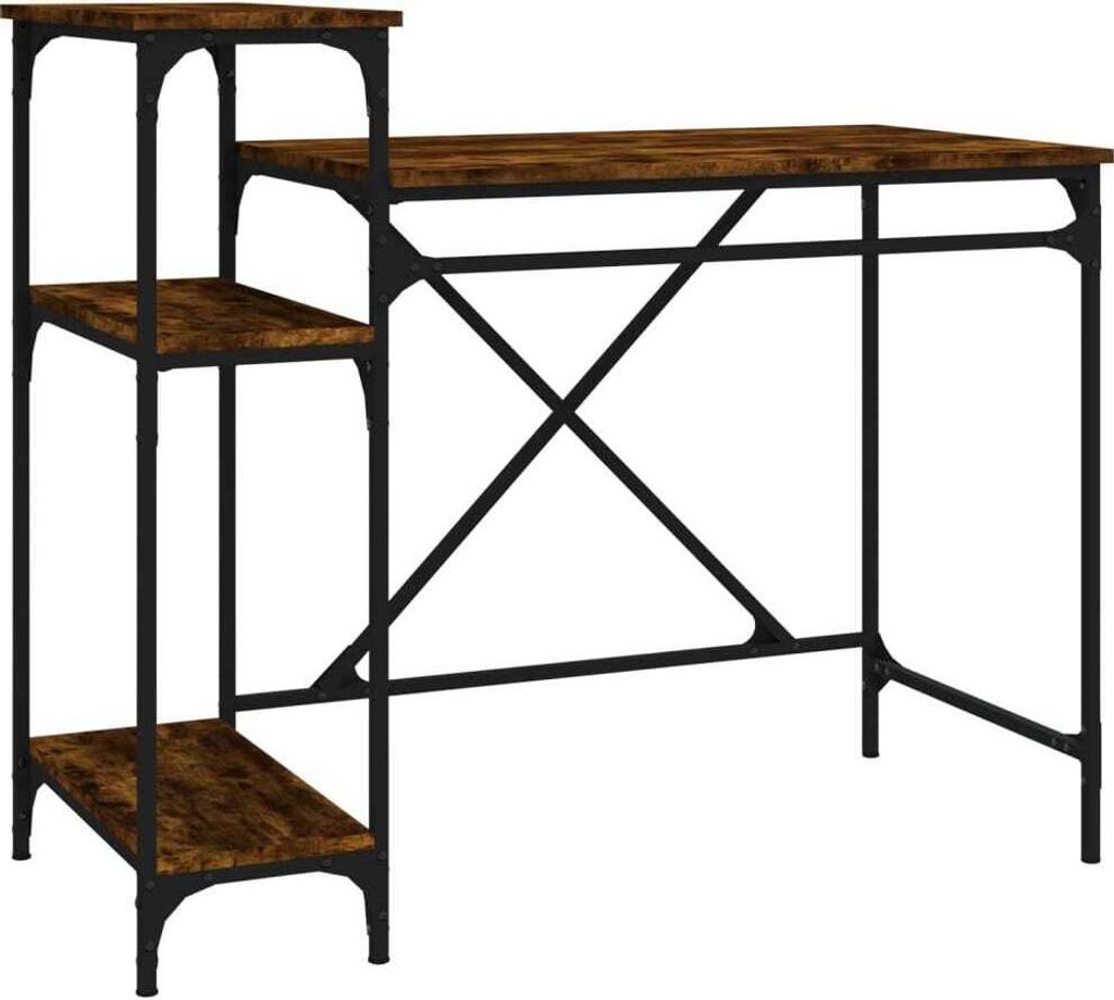 Schreibtisch mit Regal Räuchereiche 105x50x90 cm Holzwerkstoff