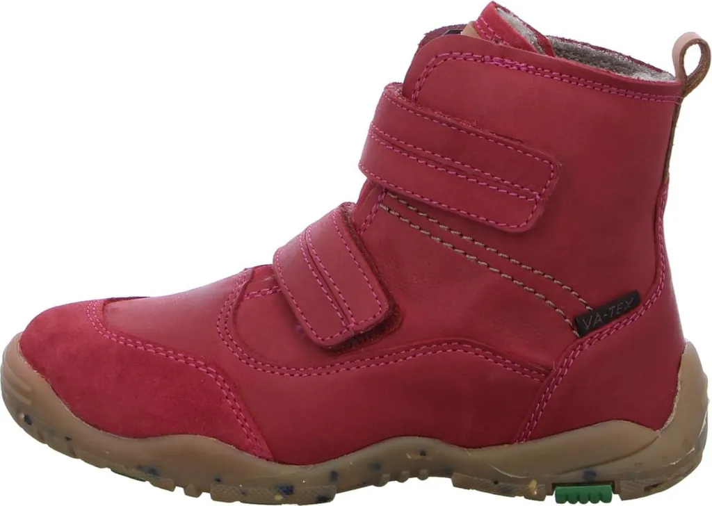 Vado Knuff Red 29 : Baskets en cuir rouge pour enfant avec scratchs