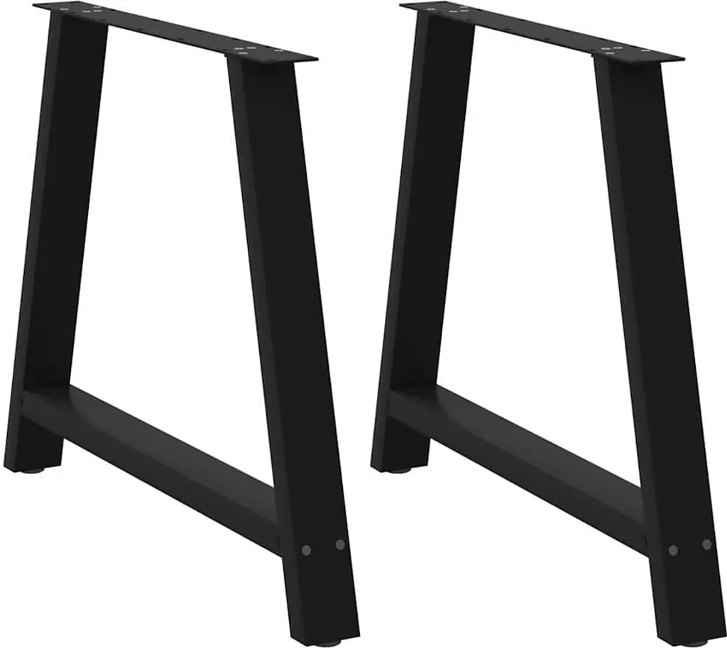 Gambe Tavolo da Pranzo a A 2 pz Nero 90x72 cm Acciaio Best Möbel