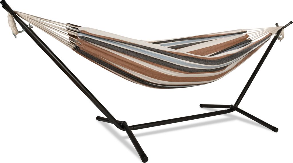 Hängematte Hängeliege Hängeschaukel mit Gestell 200 x 150 cm Kalani Cappuccino ib style