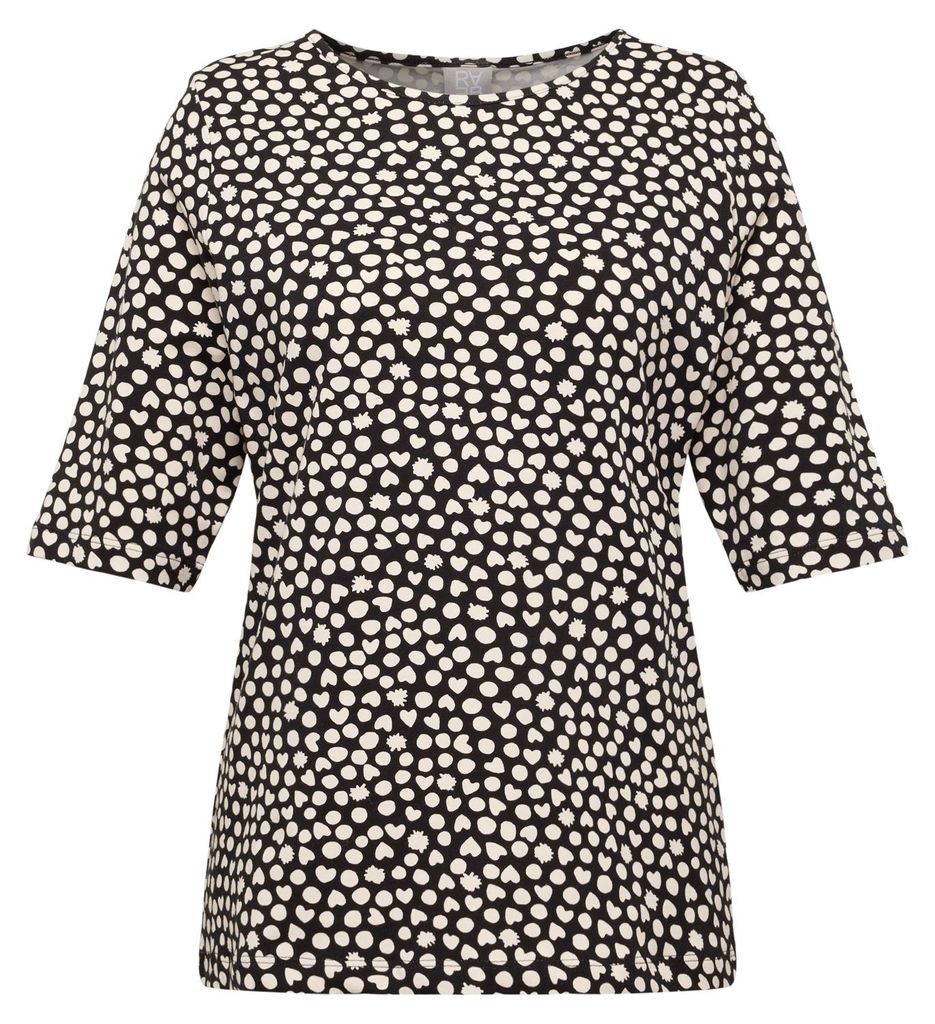 Rabe Damen T-Shirt Timeless Now Schwarz mit Allover-Muster