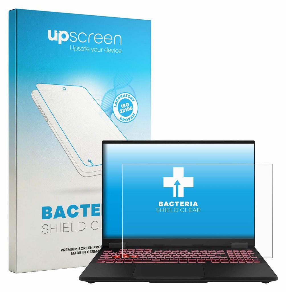 upscreen Schutzfolie für ASUS TUF Gaming F16 FX608 Displayschutz Displayschutzfolie Folie Klar antibakteriell